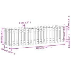Vidaxl Vyvýšený záhon plotový design 200x50x50 cm masivní douglaska