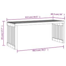 Vidaxl Zahradní lavice rozšiřitelná 212,5x40,5x45 cm masivní borovice