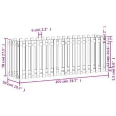 Vidaxl Vyvýšený záhon plotový design 200x50x70cm impregnovaná borovice