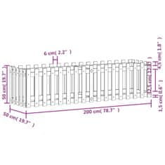 Vidaxl Vyvýšený záhon plotový design 200x50x50cm impregnovaná borovice