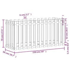 Vidaxl Vyvýšený záhon plotový design 150x50x70cm impregnovaná borovice