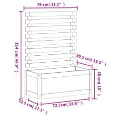 Vidaxl Zahradní truhlík s mřížkou 79x39,5x114 cm masivní borovice