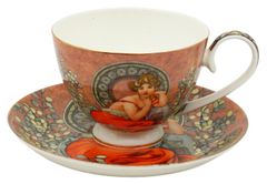 Home Elements  Porcelánový šálek s podšálkem 250 ml, Mucha tmavý