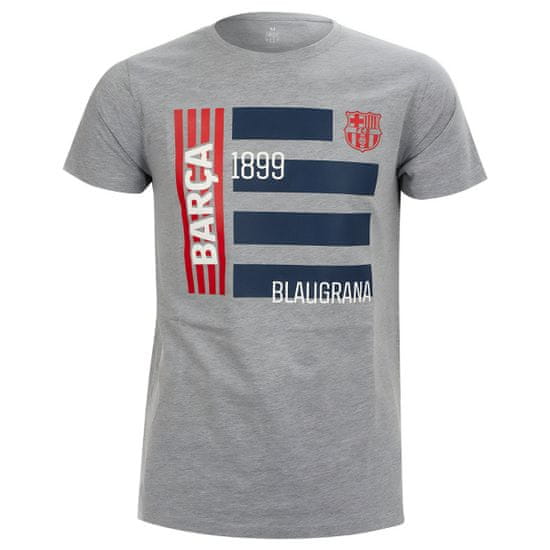 FotbalFans Pánské tričko FC Barcelona, šedé, bavlna BCA6083-XXL | XXL