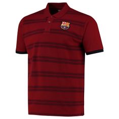 FotbalFans Polo tričko FC Barcelona, tmavě červené, pruhované | XXL