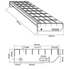 Vidaxl Schodišťový stupeň 70 x 24 x 7 cm pozinkovaná ocel