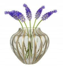 Kaemingk Dekorativní skleněná váza na květiny zlatá 25 x 22 cm