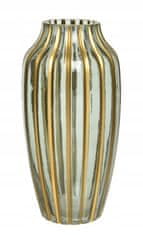 Kaemingk Dekorativní skleněná váza na květiny zlatá 15 x 30 cm