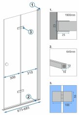 REA Sprchové dveře Fold Modul 70 REA-K7444 - Rea