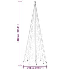 Vidaxl Vánoční strom s hrotem 3 000 barevných LED diod 800 cm