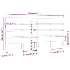 Vidaxl Čelo postele 160 x 3 x 80 cm masivní borovice