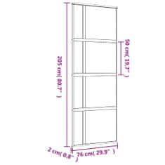 Vidaxl Posuvné dveře zlaté 76 x 205 cm čiré ESG sklo a hliník