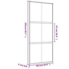 Vidaxl Posuvné dveře zlaté 90 x 205 cm čiré ESG sklo a hliník