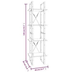 Vidaxl Knihovna se 4 policemi šedá sonoma 40 x 30 x 140 cm kompozit