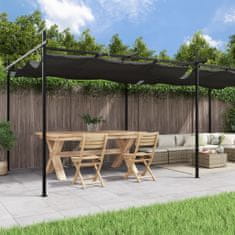 Vidaxl Pergola se zatahovací střechou antracitová 589 x 292 x 230 cm