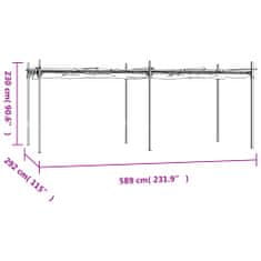 Petromila Pergola se zatahovací střechou krémová 589 x 292 x 230 cm