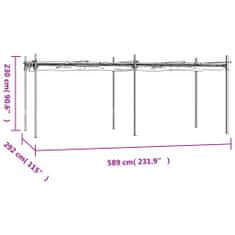 Vidaxl Pergola se zatahovací střechou antracitová 589 x 292 x 230 cm