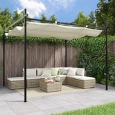 Vidaxl Pergola se zatahovací střechou krémová 295 x 292 x 230 cm