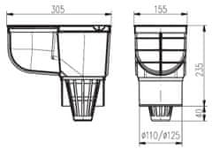 Styron Sifon okapového svodu KV 110/125