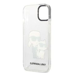 Karl Lagerfeld Kryt na mobil IML Glitter Karl and Choupette NFT na Apple iPhone 13 - průhledný