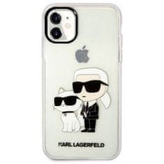 Karl Lagerfeld Kryt na mobil IML Glitter Karl and Choupette NFT na Apple iPhone 11 - průhledný