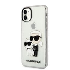 Karl Lagerfeld Kryt na mobil IML Glitter Karl and Choupette NFT na Apple iPhone 11 - průhledný