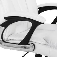 Autronic Kancelářská židle Kancelářská židle, bílá koženka, plast ve stříbrné, kolečka pro tvrdé podlahy (KA-Y287 WT)
