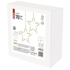 Emos Vánoční závěs DCGW14 LED – 7 hvězd, 67x125 cm, vnitřní, teplá bílá
