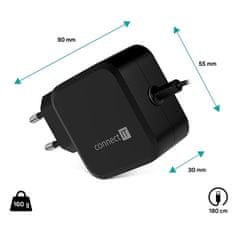 Connect IT Napájecí adaptér C-Power Mini univerzální pro notebooky USB-C, PD 67 W