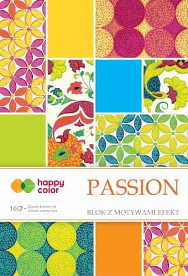 CBPAP Efektní blok PASSION, 20x29cm, 170-220gsm, 10 listů, 5 motivů, Happy Color