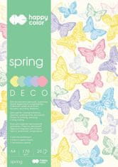 CBPAP Blok dekoračních papírů Spring A4, 170 g / m2, 20 listů, 5 odstínů, Happy Color