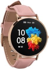 Garett Smartwatch Verona zlatá, růžový řemínek