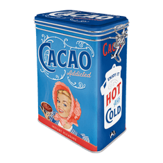 Retro Dóza plechová s klipem Cacao