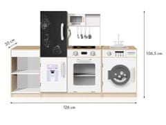 EcoToys Velká dřevěná kuchyně Laia bílá