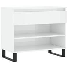 Greatstore Botník bílý s vysokým leskem 70x36x60 cm kompozitní dřevo