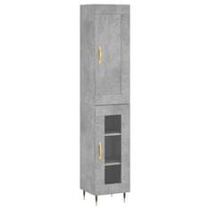 Vidaxl Skříň highboard betonově šedá 34,5x34x180 cm kompozitní dřevo