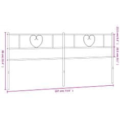 Vidaxl Kovové čelo postele bílé 180 cm