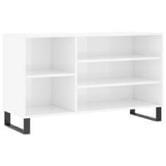 Greatstore Botník bílý s vysokým leskem 102x36x60 cm kompozitní dřevo