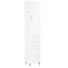 Vidaxl Skříň highboard bílá s vysokým leskem 34,5x34x180 cm kompozit