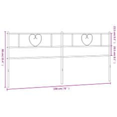 Vidaxl Kovové čelo postele bílé 193 cm