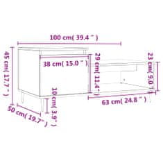 Vidaxl Konferenční stolek hnědý dub 100x50x45 cm kompozitní dřevo