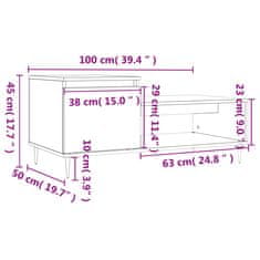 Vidaxl Konferenční stolek betonově šedý 100x50x45 cm kompozitní dřevo