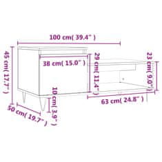 Vidaxl Konferenční stolek betonově šedý 100x50x45 cm kompozitní dřevo