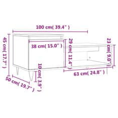 Vidaxl Konferenční stolek hnědý dub 100x50x45 cm kompozitní dřevo