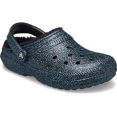 Crocs Classic Glitter Lined Clogs Unisex, 39-40 EU, M7W9, Pantofle, Dřeváky, Starry Skies Glitter, Černá, 205842-9BD