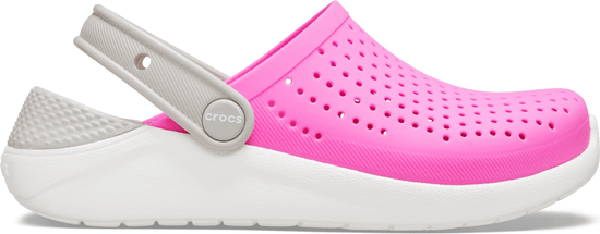 Crocs LiteRide Clogs pro děti, 27-28 EU, C10, Pantofle, Dřeváky, Electric Pink/White, Růžová, 205964-6QR