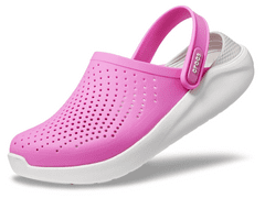 Crocs LiteRide Clogs pro děti, 27-28 EU, C10, Pantofle, Dřeváky, Electric Pink/White, Růžová, 205964-6QR