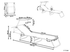 Beliani Zahradní lehátko s nastavitelnou stříškou šedé FOLIGNO