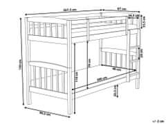 Beliani Dřevěná patrová postel 90x200 cm REVIN