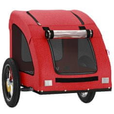 Vidaxl Vozík za kolo pro psa červený oxfordská tkanina a železo